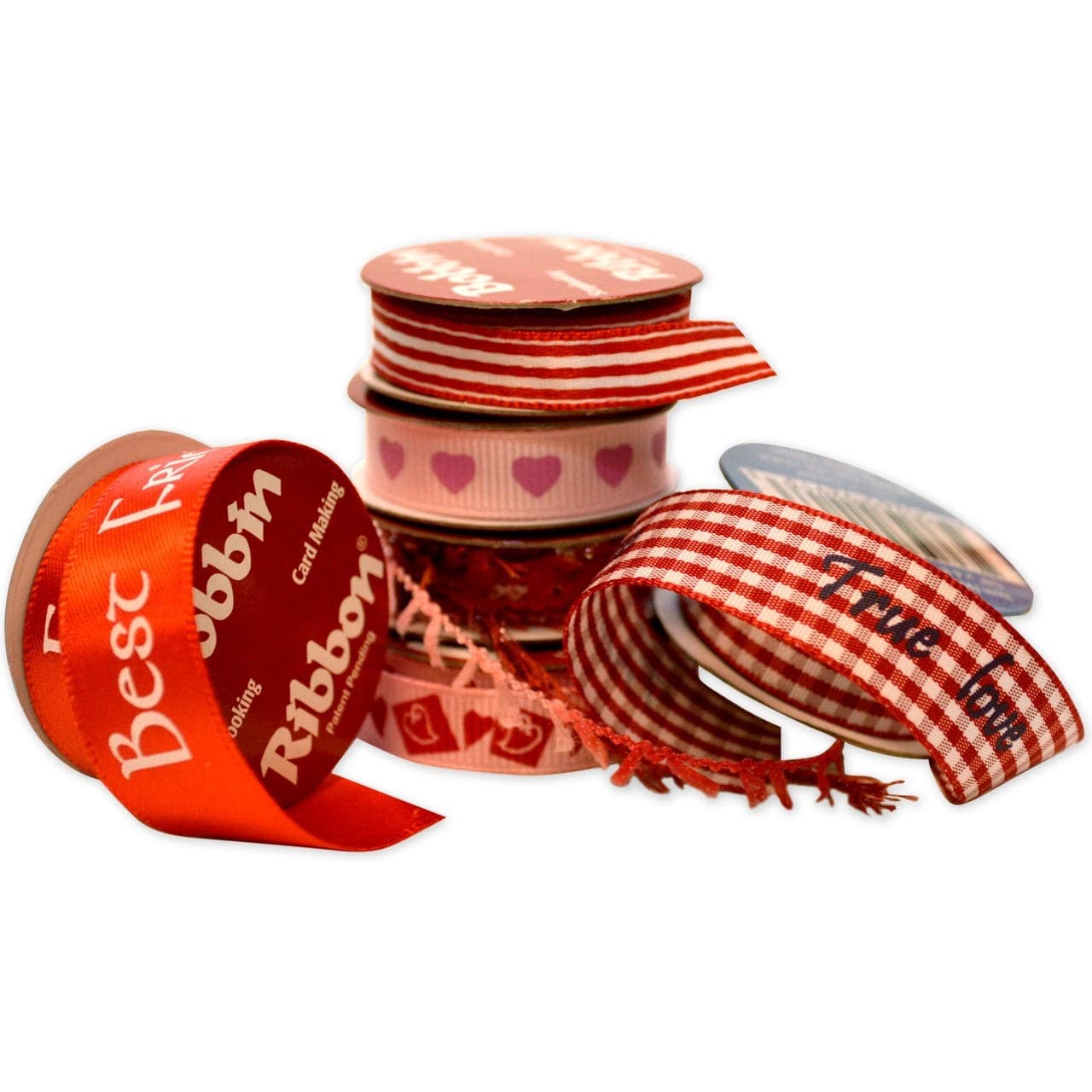 Morex Ribbon 6Pack Valentine Love Variety Bobbin Ribbon redPink 90061302