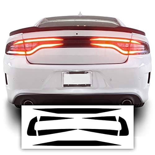 Bogar Tech Designs Tail Light Race Track Bat Vinyl Overlay Decal Cover Compatible with Dodge Charger 2015-2023 - Gloss Black