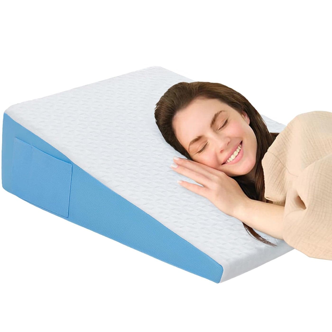 COLDHUNTER Wedge Pillow for Sleeping 75 Bed Wedge After Surgery Back Pain Relief Memory Foam Pillow Triangle Incline Wedge for Back Support Leg Elevation