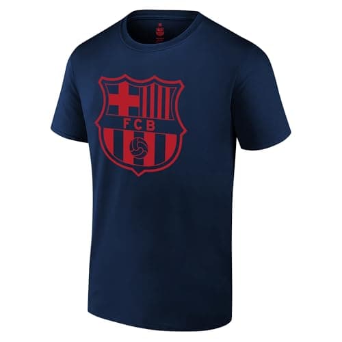 Icon Sports Barcelona FC Soccer Tee - Officially Licensed Unisex Adult Cotton Short Sleeve T-Shirt 120 Navy S