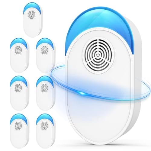 Upgraded Ultrasonic Repeller Indoor Ultrasonic Repellent for Roach Rodent Mouse Bugs Ant Mosquito Mice Spider Electronic Plug in Pest Control 8