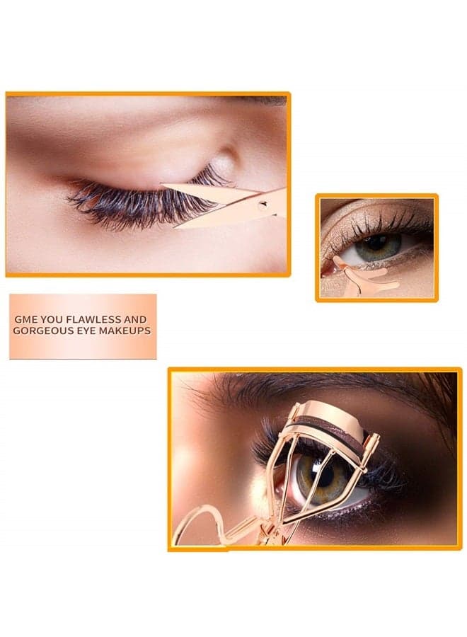 5 Pieces Eyelash Applicator Tool False Eyelashes Applicator Eyebrow Curler Eyebrow Scissors (Rose Golden)