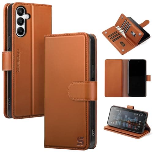 Shieldtop Compatible with Samsung Galaxy A16 5G Wallet Case with Card Holder,Women Men RFID Blocking PU Leather Folio Flip TPU Protective Cover Credit Card Slots,Phone Case for Galaxy A16,Light Brown