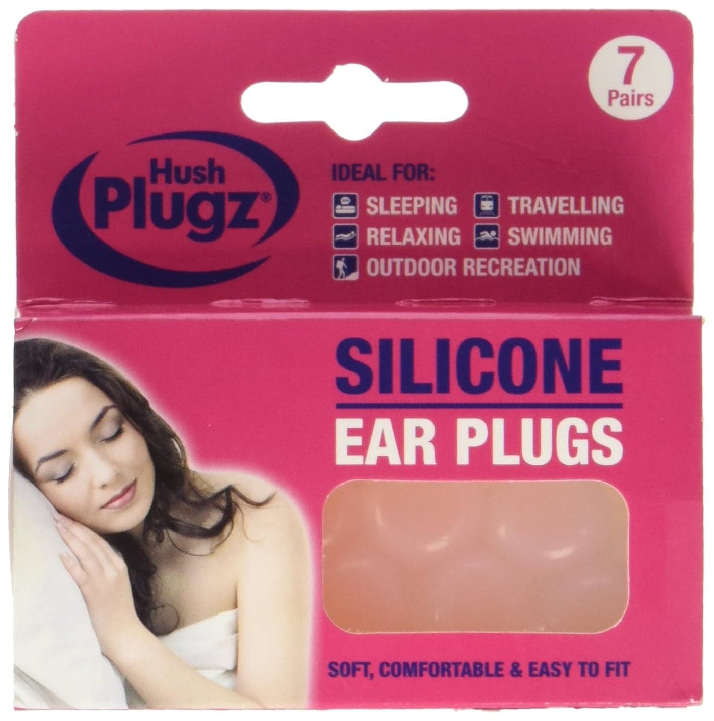 Hush Plugz 3921 Silicone Earplugs Pack of 7