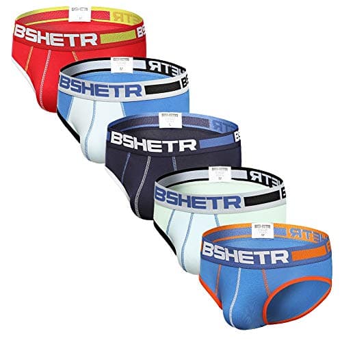 Men's Underwear Briefs 5-Pack Cotton Low Rise Multi Color Soft Underpant (Multi(5-Pack), Large 31"-33",79cm-84cm)