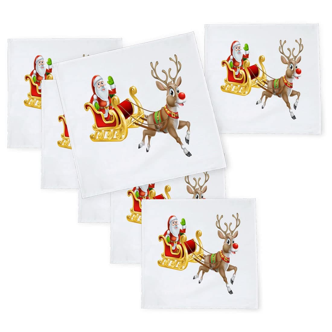 Khakee 6 Pcs Christmas Theme Silk Table Napkins 10x 10 for Xmas Decoration Christmas OrnamentsChristmas Giftxmas21784
