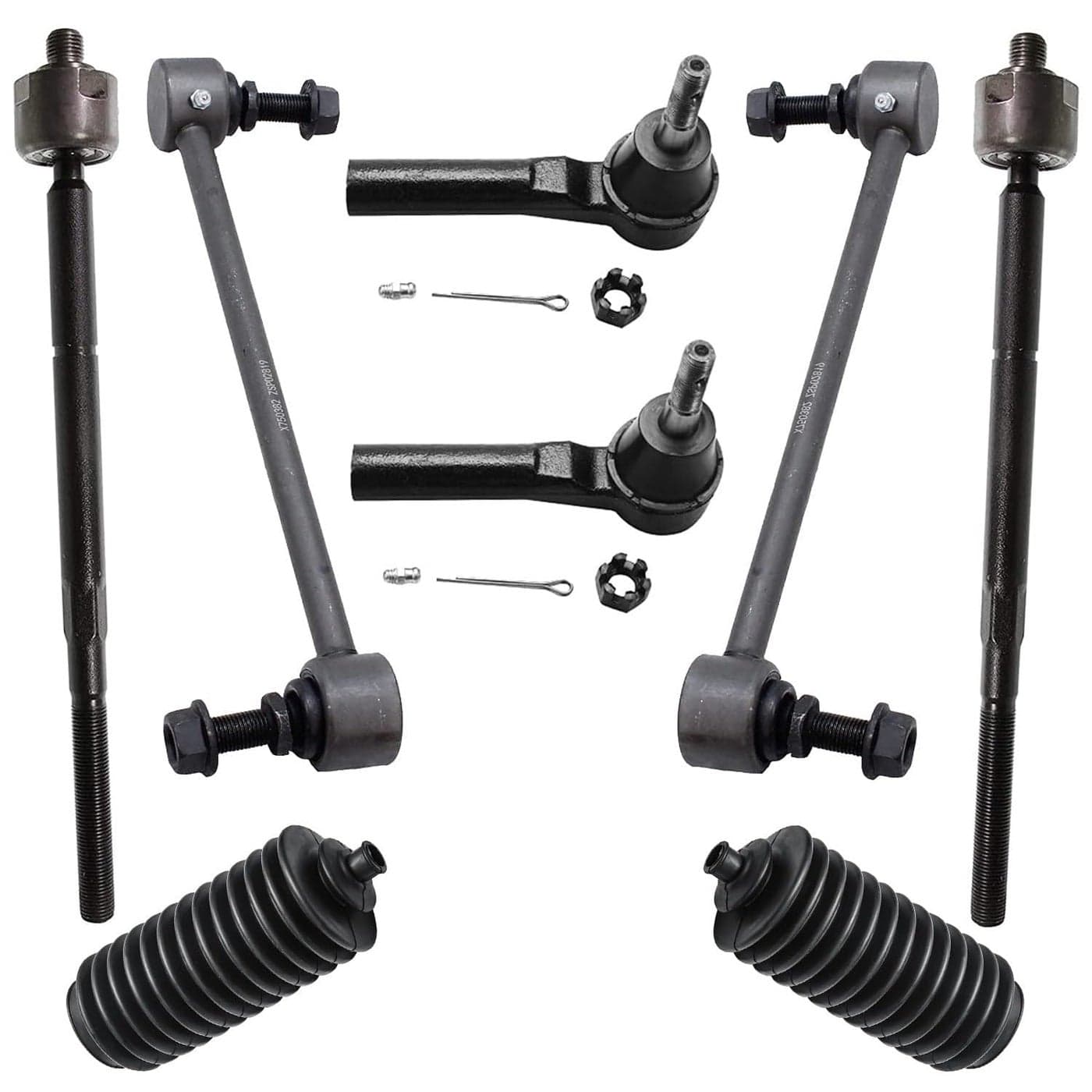 Detroit Axle Front 8pc Sway Bars Tie Rods Kit for 20092020 Dodge Journey 2 Sway Bars 4 Inner Outer Tie Rod Ends 2 Boots 2010 2011 2012 2013 2014 2015 2016 2017 2018 2019 Replacement