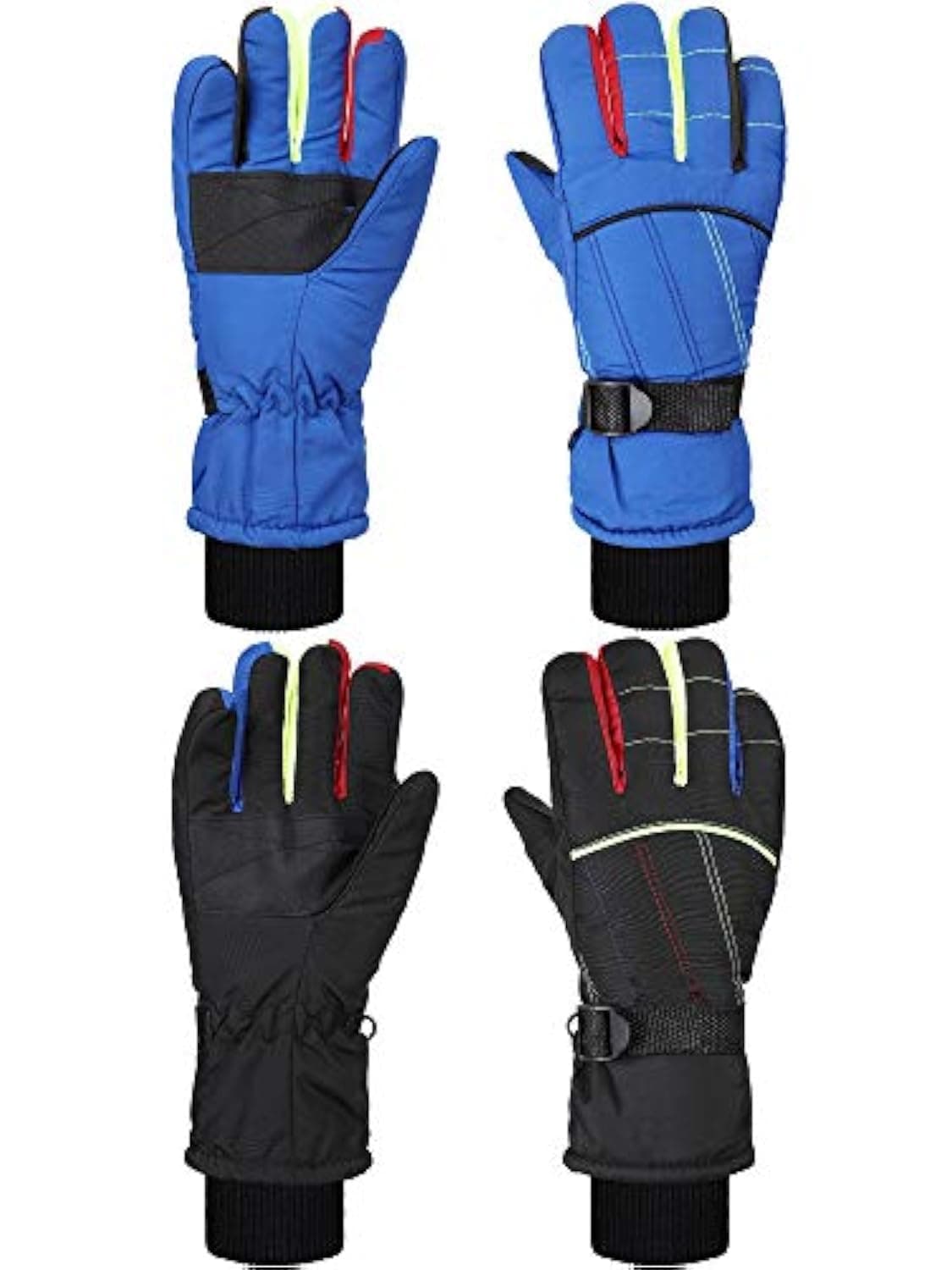 Hicarer 2 Pairs Kids Waterproof Winter Snow Gloves for Boys Girls Child Toddler Warm Ski Gloves for Cold Weather