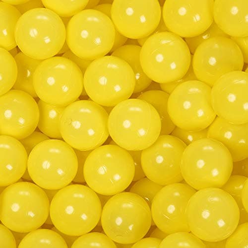 PlayMaty Play Ball Pool Pit Balls 236inches PhthalateBPA Free Plastic Ocean Transparent Balls for Kids Toddlers and Babys for Playhouse Play Tent Playpen Pool Party Decoration Pack of 70 Yellow