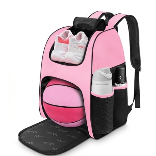 MATEIN Basketball Bag, Sturdy Soccer Bag with Ball Holder & Shoe Compartment, Large Basketball Backpack for Training Equipment, Water Resistant Sports Ball Backpack Fits Volleyball Football, Colorful