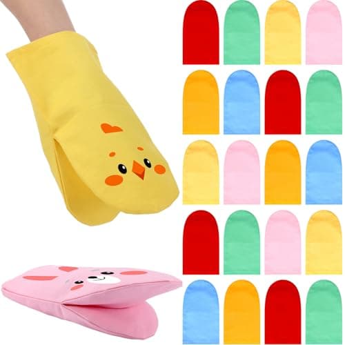 Soulchen 24 Pcs DIY Hand Puppets Canvas Hand Puppet Making Kit DIY Arts and Crafts Sewing Projects for Fun Home Activities Classes Storytelling Party Favors Mixed Colors