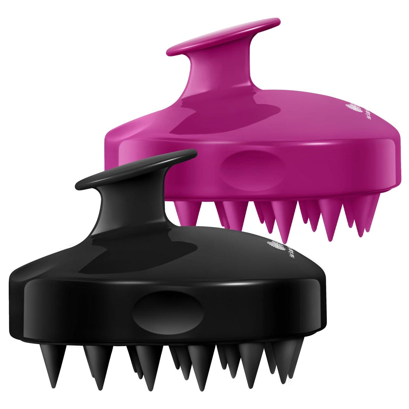HEETA Hair Scalp Massager Shampoo Brush 2 Pack Soft Silicone Bristles to Remove Dandruff Waterproof Hair Scrubber for Both Wet Dry Use Suitable for Men Women Black Purple