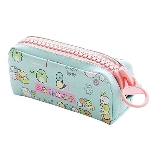 wolpin Polyurethane Pencil Case | Large Capacity Zipper Pouch for Students | Portable Stationery Bag Organizer for Boys & Girls (Multicolour, 1 Pc)