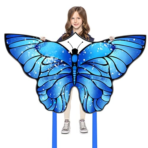 Kaiciuss Butterfly Kite for Kids Adults Single Line for Beach Trip Easy to Assemble for Kids and Beginners Flying Butterfly Design for Children It Comes with 300 ft String Line Handle
