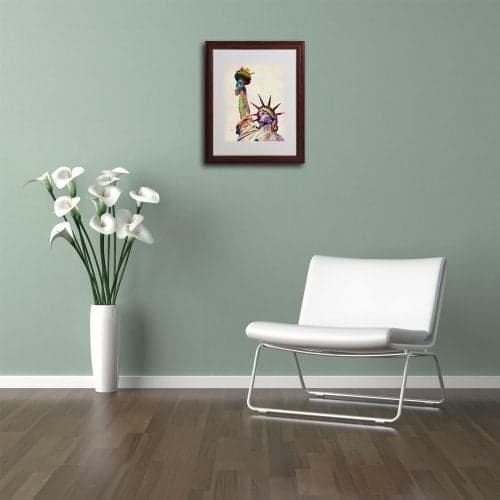 Statue of Liberty Framed Matted Art by Michael Tompsett, 16 by 20-Inch, Wood Frame