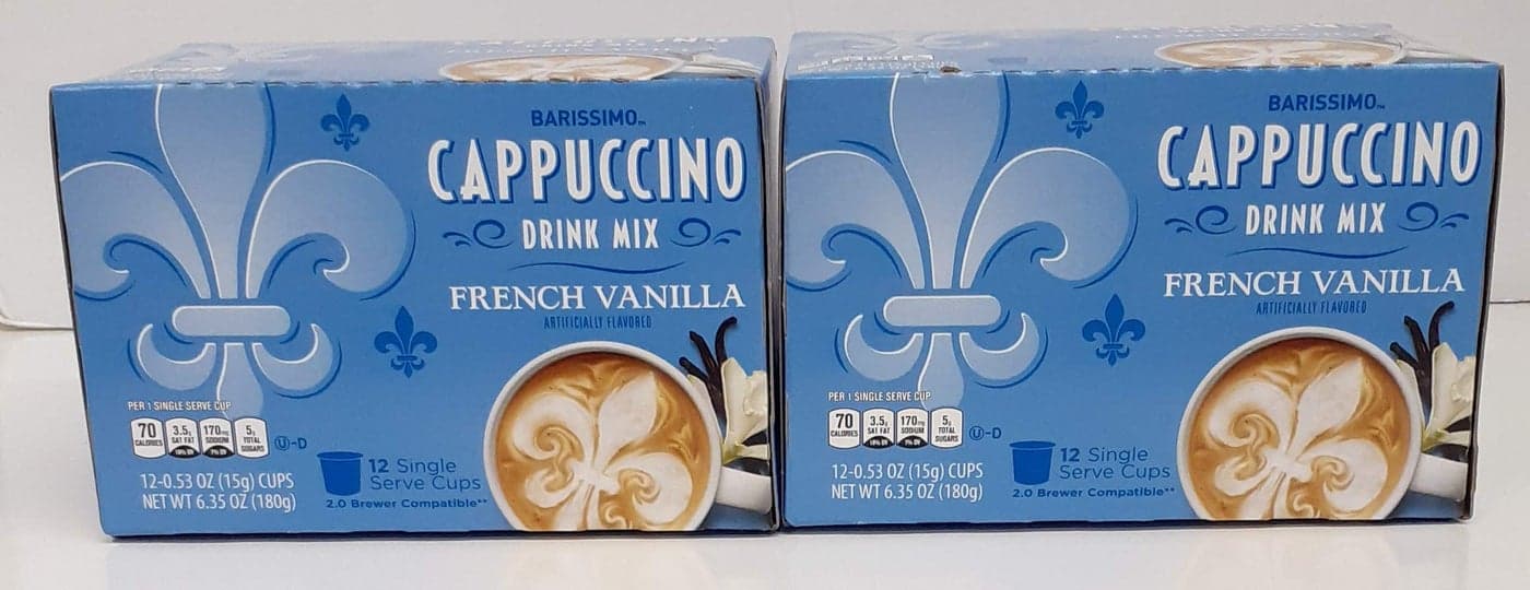 Barissimo French Vanilla Cappuccino Coffee Cocoa Pods 2 Pack KCup Compatible