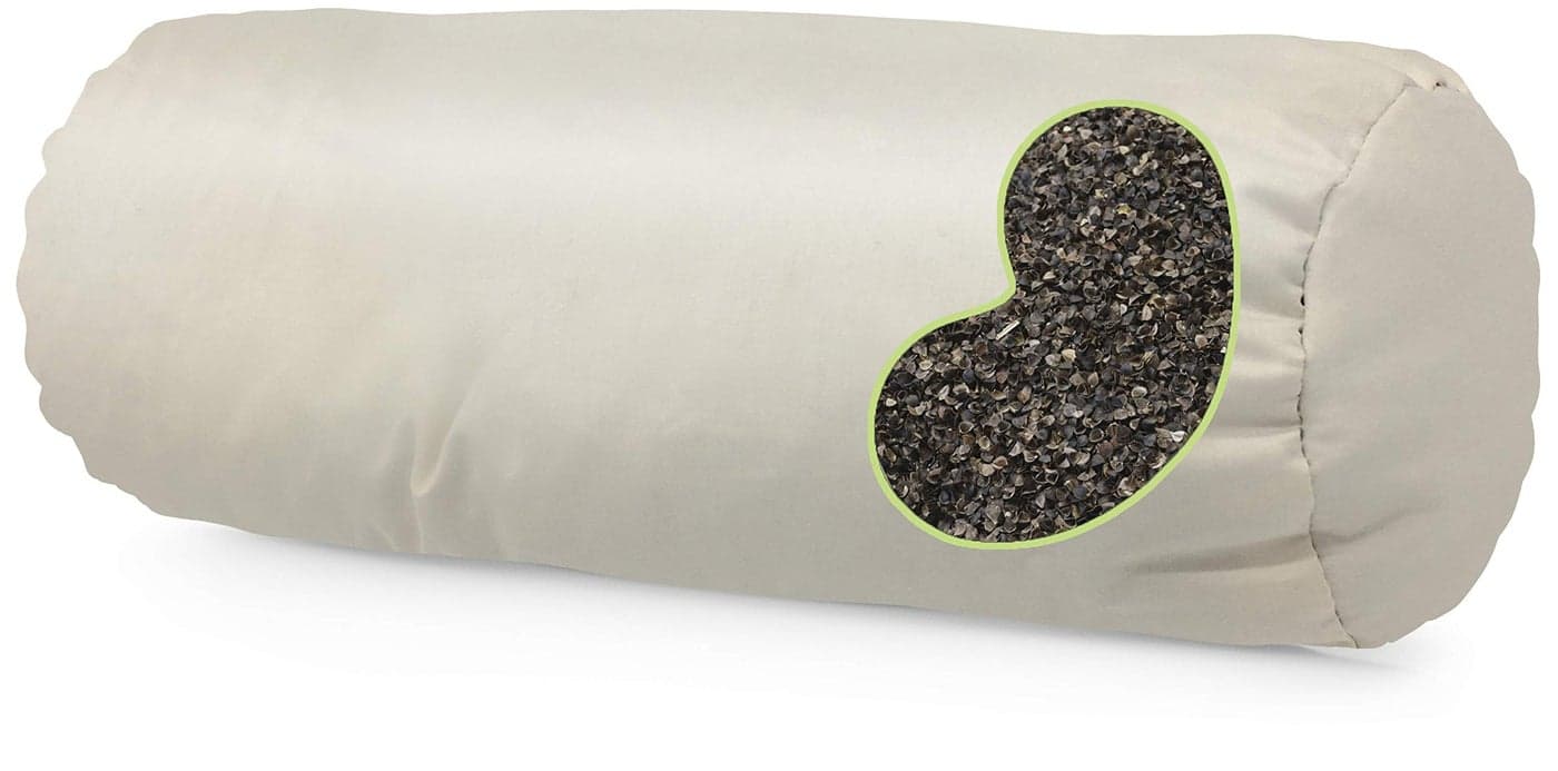 Bean Products Neck Roll Pillow for Deep Sleeping - Organic Buckwheat Filled Soft Neck Pillow with Organic Cotton Fabric – Eco-Friendly, Breathable, and Durable Sleep Aid, Made in The USA, 6" x 16"