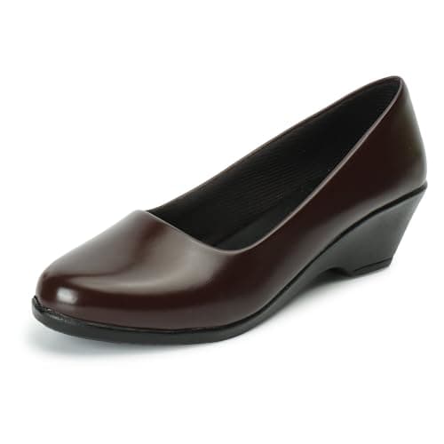 XE Looks Women's Brown Wedge Bellies | Slip-On Formal Shoes | Cushioned Footbed for Comfort | Stylish & Durable Design Bellies For Girls & Women