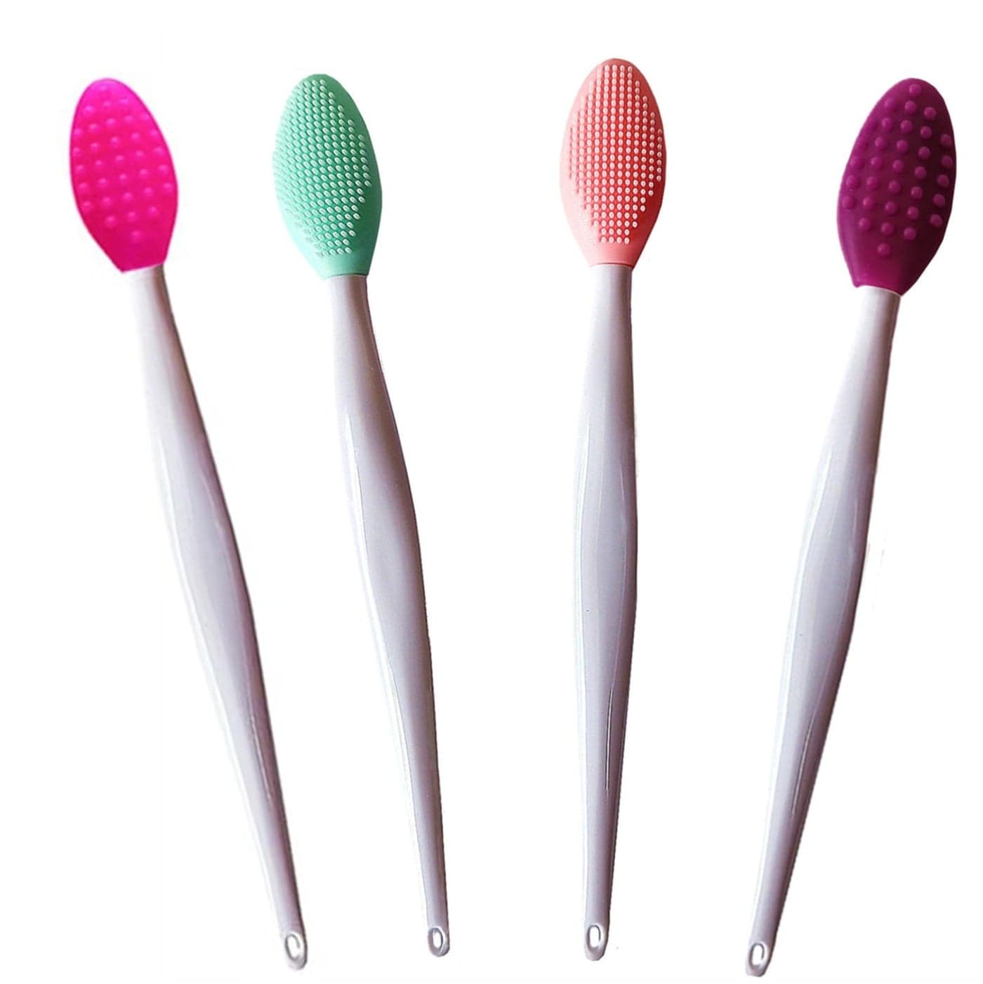 4 Pcs Lip Scrub BrushLip Scrubber Exfoliator DoubleSided Silicone Lip Brush Tool for Men Women Lip LighteningLip Exfoliator Scrubber Tool for Dark Lips