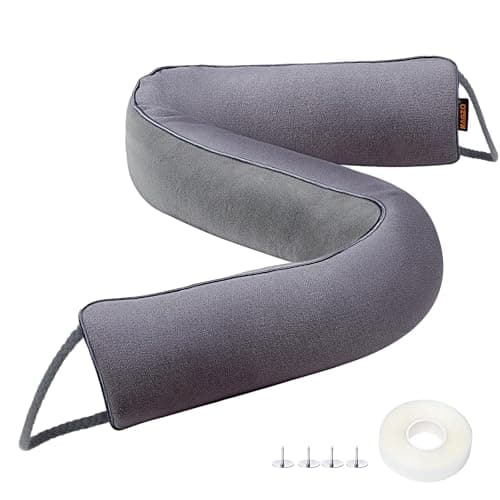 MAGZO Door Draft Stopper, 32 Inch Under Door Draft Blocker Noise Stopper, Weighted Wind Blocker Draft Guard for Bottom of Door, Gray