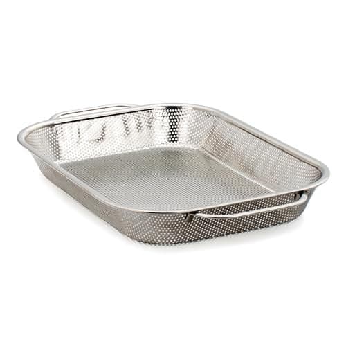 RSVP International Endurance (BQ-RP) BBQ Precision Pierced Roasting Pan, Stainless Steel | 17.5" x 11" x 2" | Creates the Perfect Roast Every Time | For Roasting Vegetables, Barbecued Meat or Skewers
