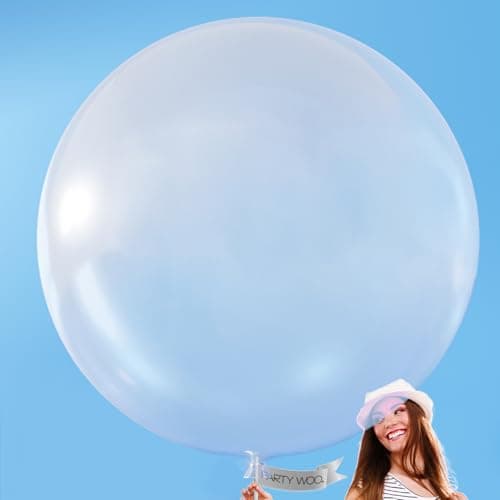 PartyWoo Clear Balloons 4pcs 36 Inch Transparent Latex Helium Balloons for Graduation Wedding Baby Shower Bridal Shower Engagement Gender Reveal Anniversary Birthday Party Decorations ClearY2
