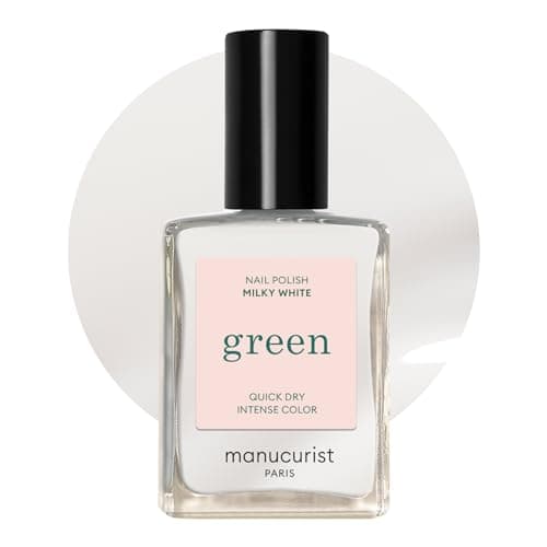 Manucurist Green Quick Dry Nail Polish Milky White Sheer White Nail Polish 9Free PlantBased and Vegan Non Toxic Natural Classic Nails Care Manicure Made in France 05 fl oz