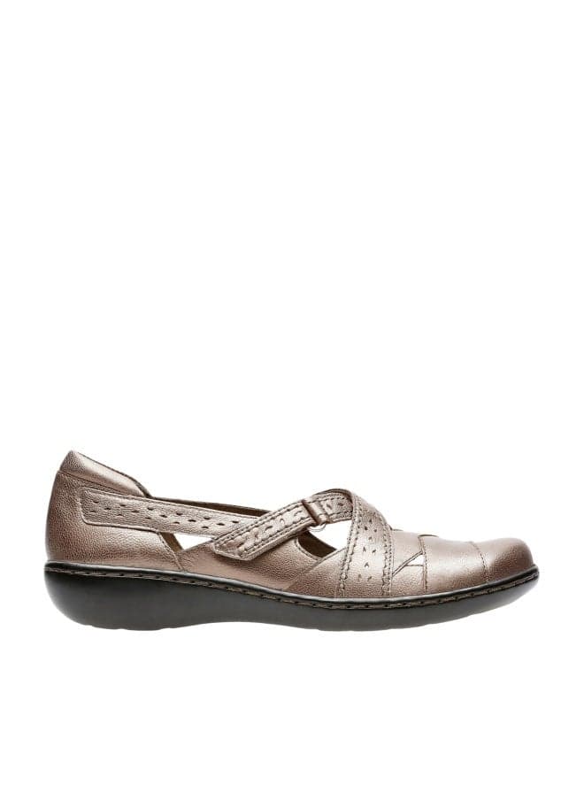 Clarks Women's Ashland Spin Q Slip-On Loafer, Pewter, 7.5