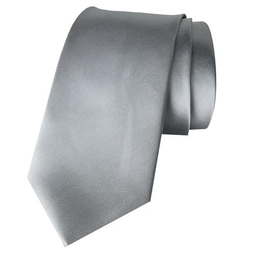 TIE STUDIO gray tie for men | Satin | Microfiber | Standard Slim | Premium fabric | Superior finishing | Set of 1
