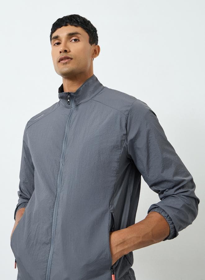 Men Grey Long Sleeve Jacket