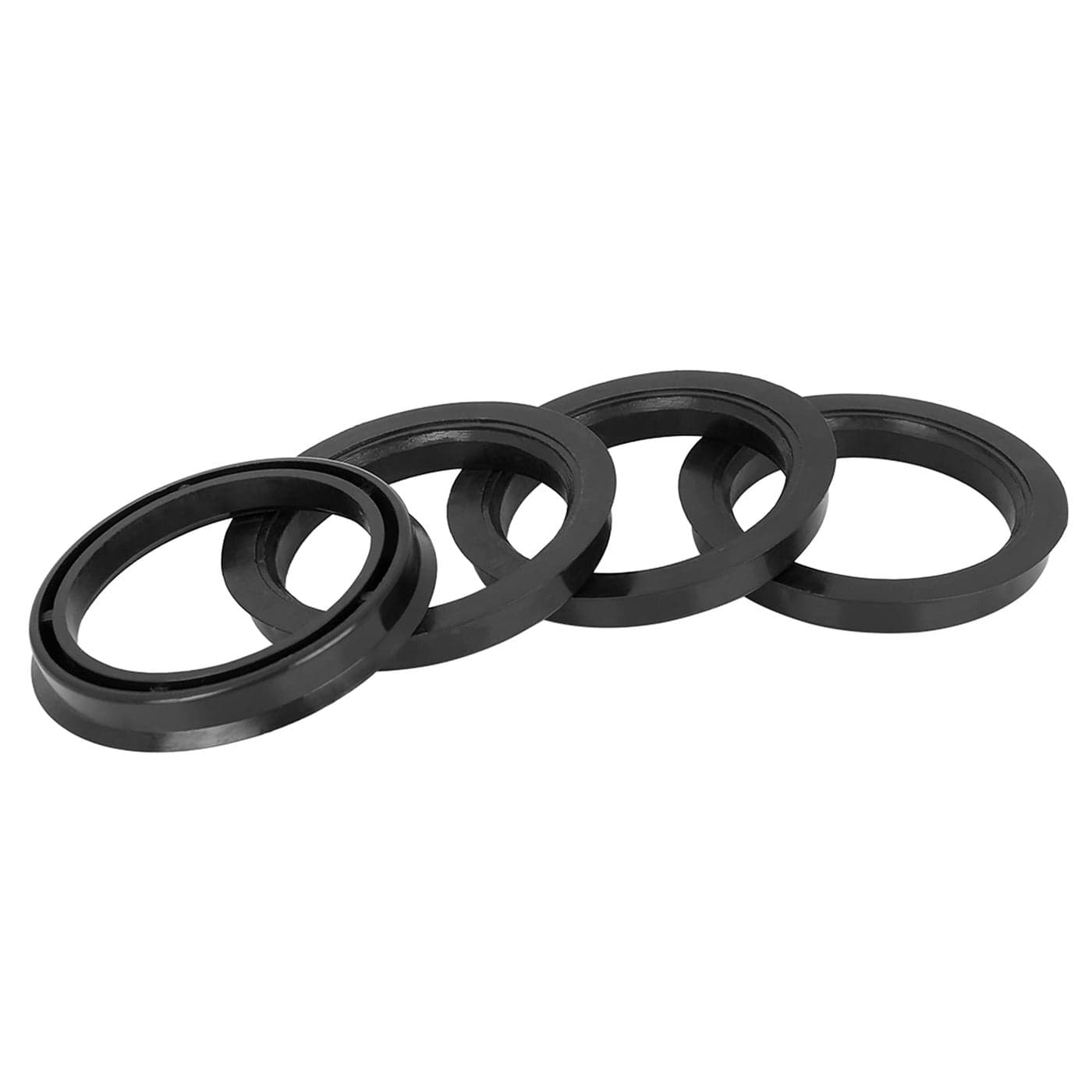 X AUTOHAUX 4pcs Plastic 726mm OD to 571mm ID Car Hub Centric Rings Wheel Bore Center Spacer Hub Rings Black