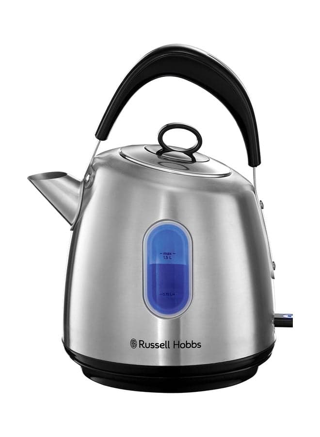 2200W Traditional 1.5L Electric Kettle Brushed Stainless Steel, Pull-Off Lid, Perfect Pour Spout, 360-Degree Rotational Base 1.5 L 2200.0 W 28130 Silver