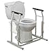 Drive Medical RTL12079 Toilet Safety Frame Bathroom Grab Bar for Toilets Freestanding Toilet Rail for Stability For Users Up to 300 Pounds White