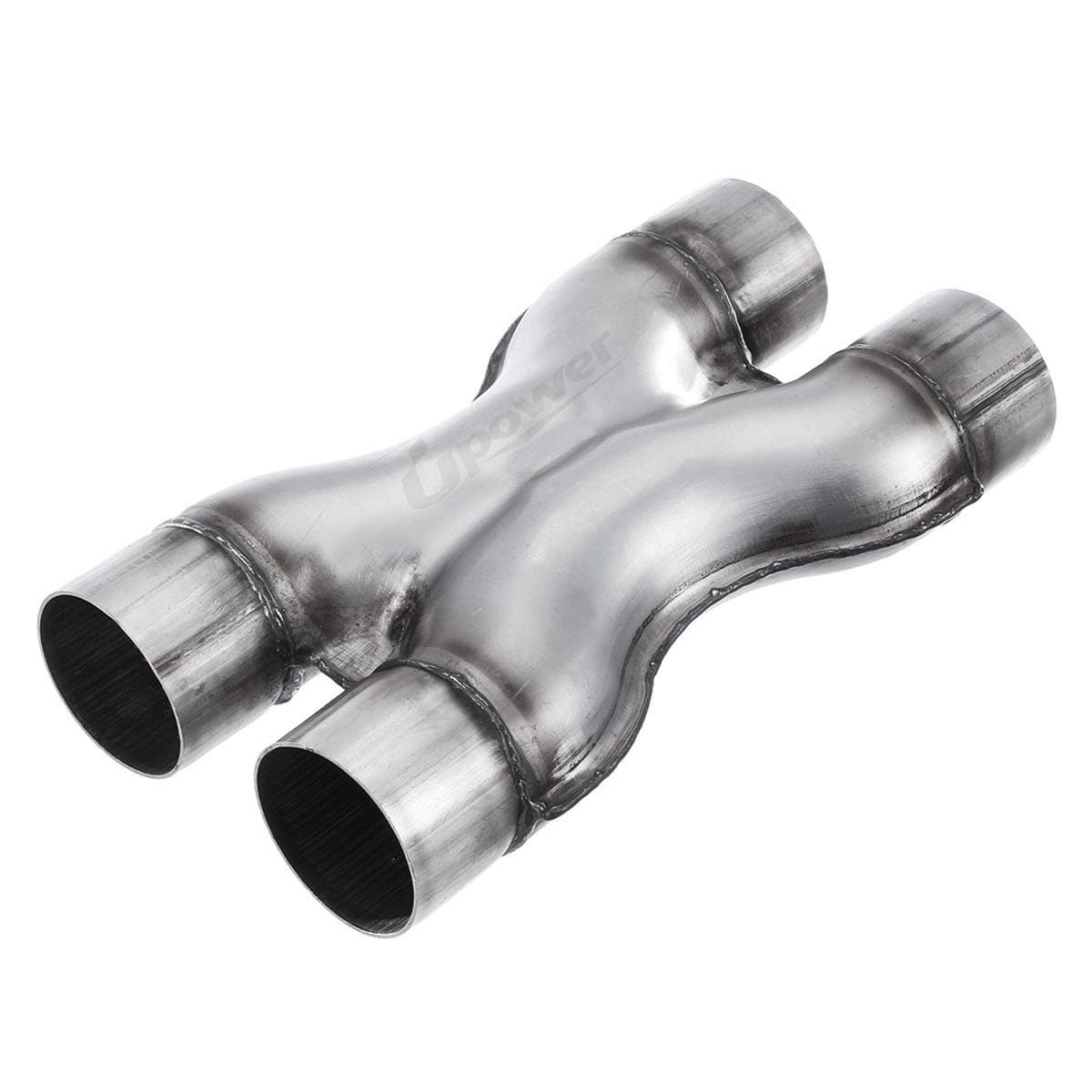 Upower Exhaust Xpipe 25 Universal Crossover X Pipe Dual 25 InOut Exhaust Tip 12 Long Polished Stainless Steel Stamped Pipe