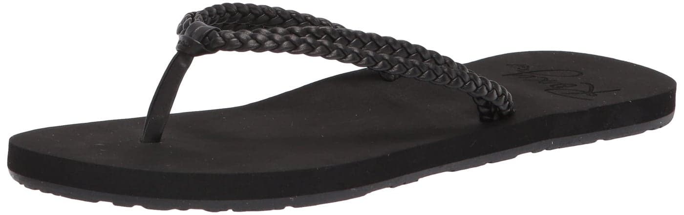 Roxy Women's Costas Sandal Flip Flop, Charcoal, 7