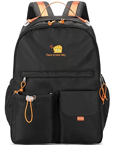 Lanola Cute Casual Hiking Daypack Travel Bookbag School Bag Backpack For Girls Boys Black