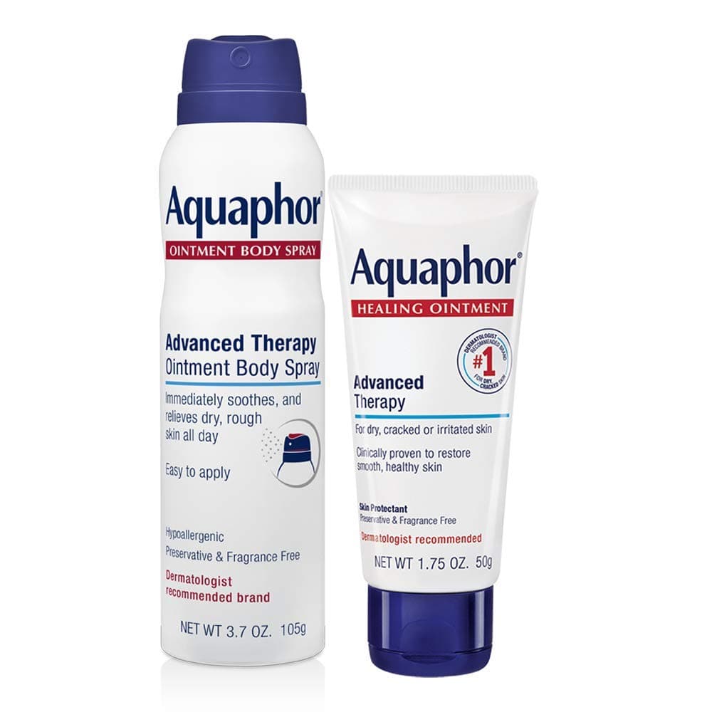 Aquaphor Advanced Therapy Healing Ointment Skin Protectant (1.75 Oz) + Advanced Therapy Ointment Body Spray (3.7 Oz), Body Moisturizer Skin Care Set