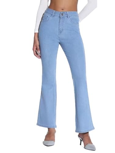 ADBUCKS Bootcut Jeans for Women Bell Bottom Jeans for Women II Wide Leg for Womens (in, Numeric, 30, Light Blue)