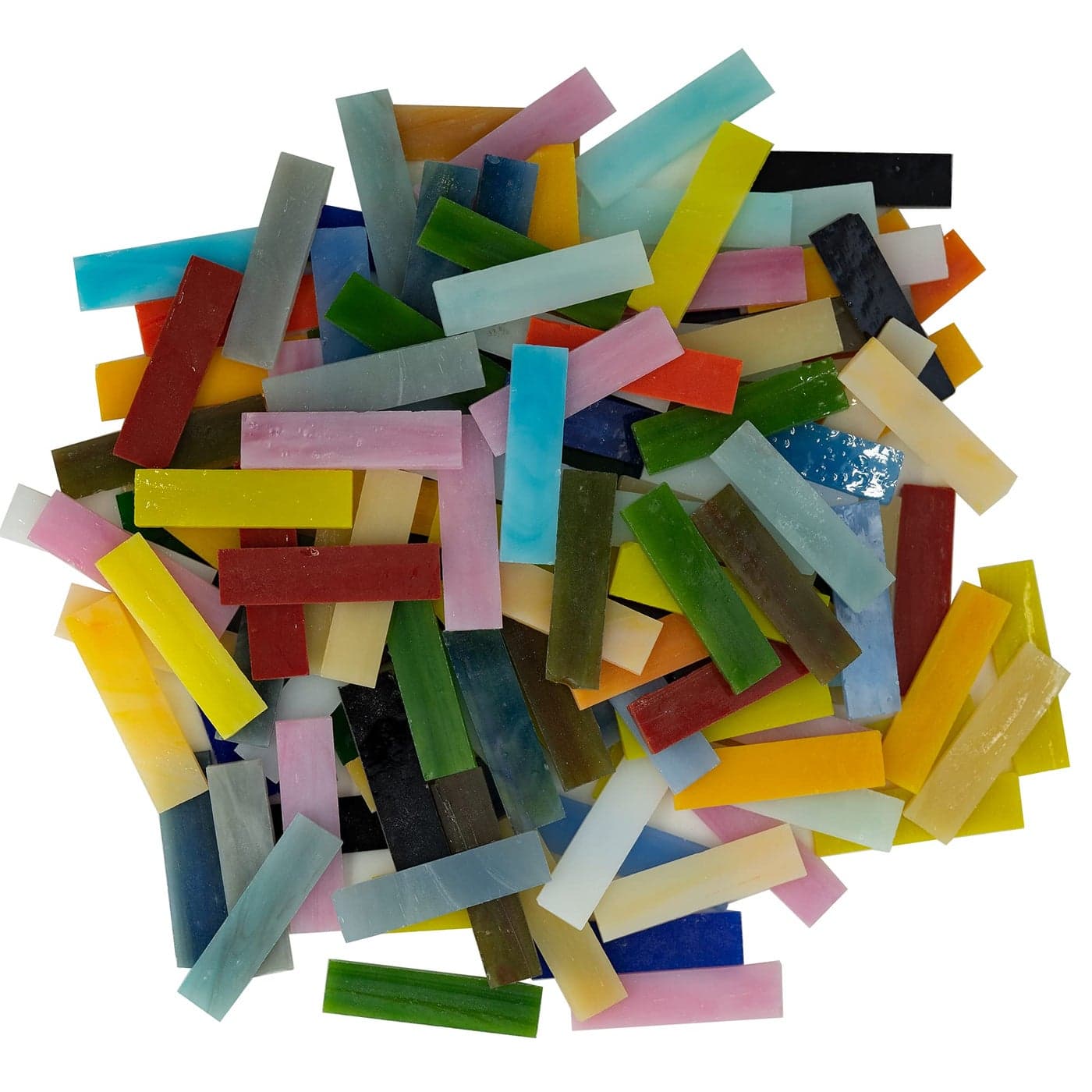 Rectangle Mosaic Tiles Stained Glass Strips 04 X 16 Cathedral Glass Mosaic Pieces for DIY Crafts Assorted Colors 14oz400g
