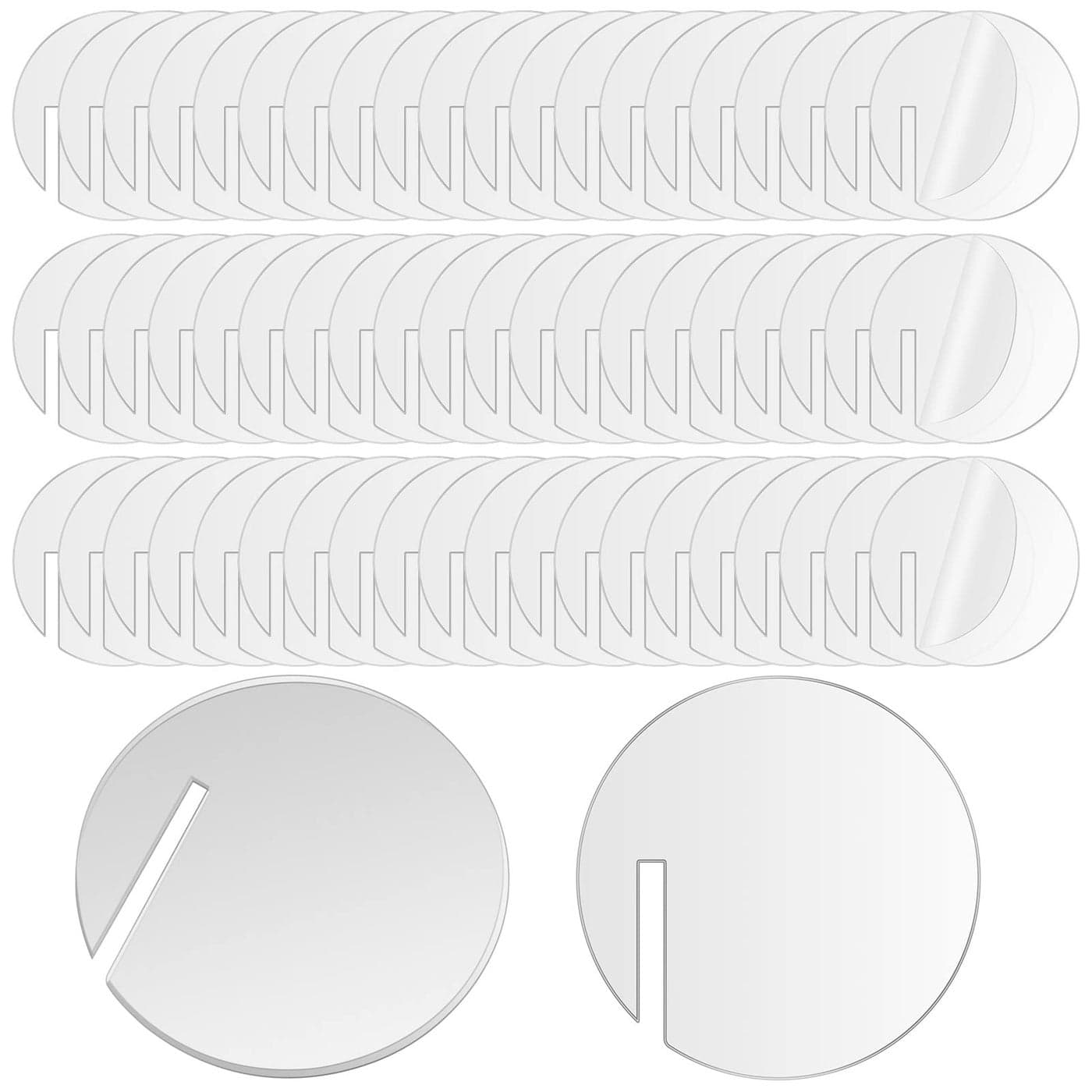 60 Pcs Acrylic Drink Tags Party Drink Tag Circles Hearts Acrylic Markers Wine Glass Disc Blank DIY Label for Rim of Glass Champagne ClearRound