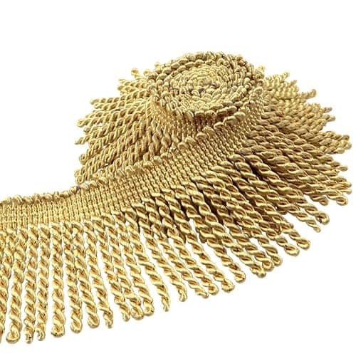 ZNZAKKA Gold Fringe Trim 3 Inches Curtain Bullion Fringe Trim for Drapes Lamp Shades Pillows Home Decor
