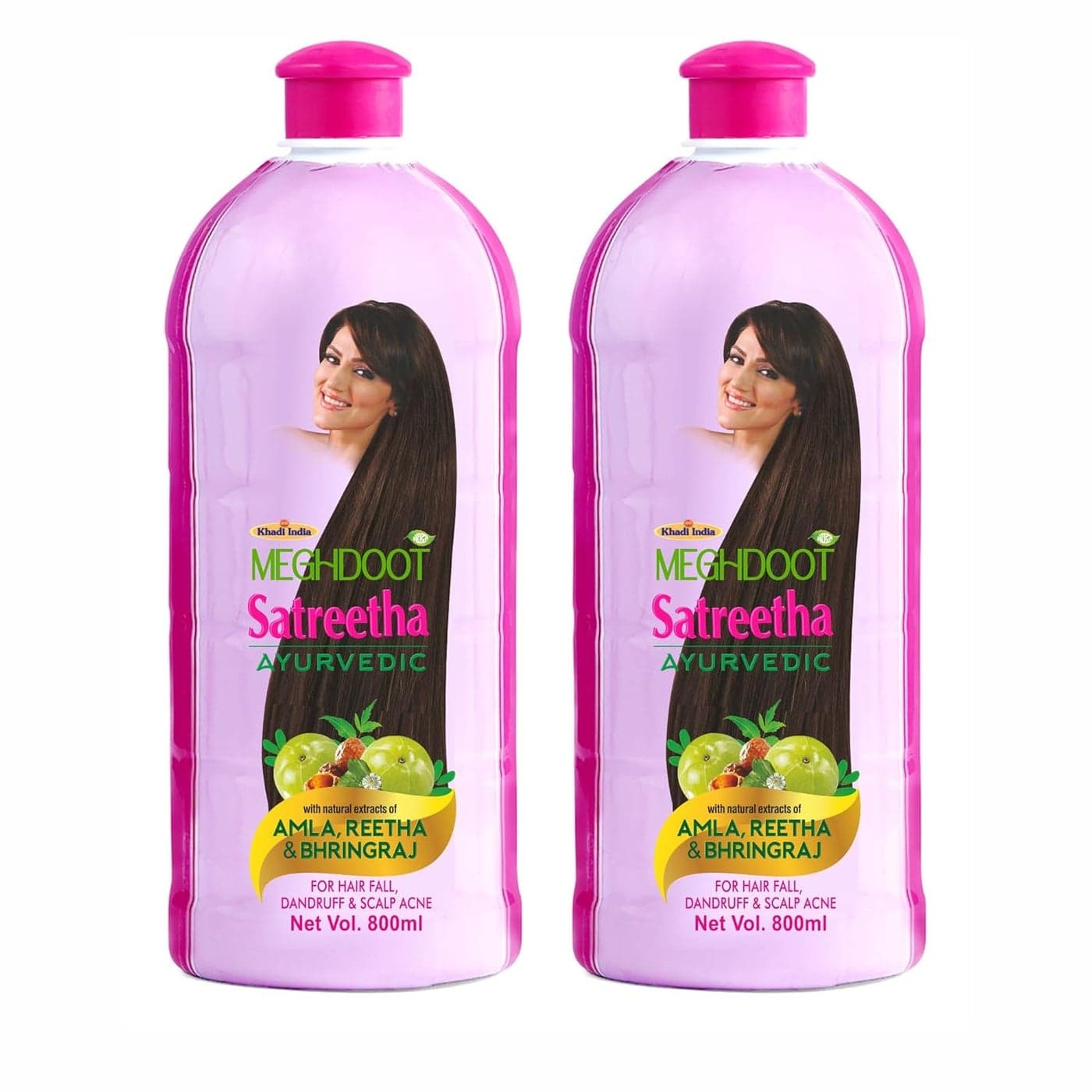 Meghdoot Ayurvedic Satreetha Shampoo Enriched With Natural Extracts of Amla Reetha Bhringraj For Hair Fall Control Scalp Acne Healthy Hair Men Women Pack of 800ml Each Pack of 2