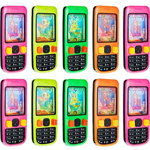 Gejoy 10 Pieces Handheld Water Ring Games Kids Party Favors Cellphone Water Ring Toss Game Goodie Bags Stuffers Party Favors for Kids Teenager Birthday Contest Prize(Classic)