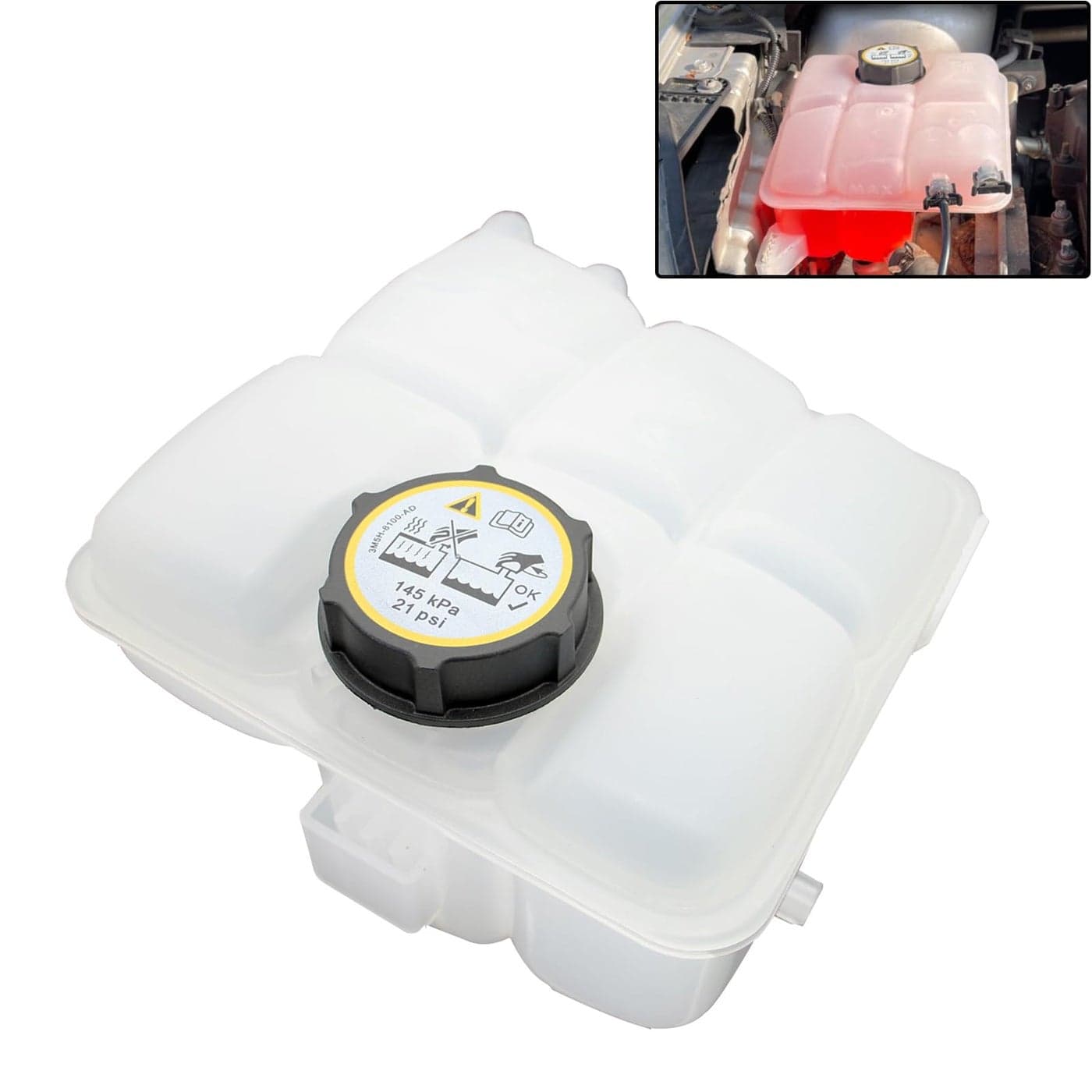 ZZCSZ 603382 603382 Front Engine Coolant Reservoir Tank Replacement Compatible with Ford 2013 2018 CMax 2013 2016 Escape 2012 2018 Focus 2014 2016 Transit Connect Vehicles