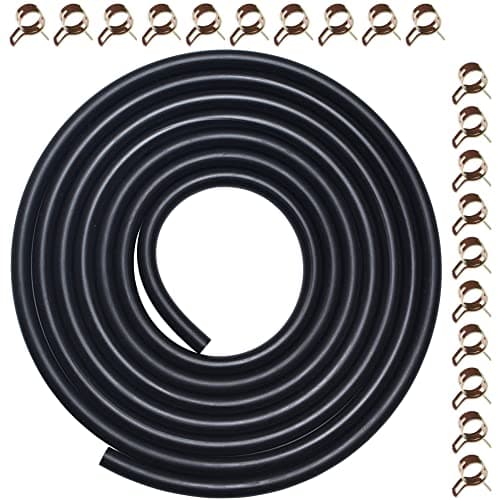 10 Feet 5/16 Inch ID Fuel Line with 20pcs Hose Clamps for Kawasaki Kohler Briggs & Stratton Small Engines Mini Bike ATV Mowing Machine Snow Machine