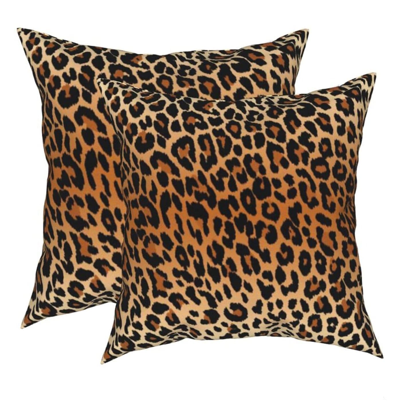 FJWMZ Leopard Throw Pillow Cover 2 Pcs Cheetah Print Pillow case 18x18 inch Plush Soft Faux Fur Animal Skin Pillows Decorative Cushion Cover for Home Couch Bed SofaDouble Side Printed