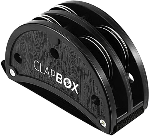 Clapbox Foot Tambourine with Jingles Black – NOT MADE IN CHINA - Hands Free Percussion Tambourine for Guitar, Cajon, Drum, Folk & Acoustic Music