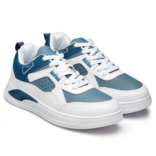 ASIAN Men's Casual Sneaker Shoes with Synthetic Upper Lightweight Comfortable Mid Top Sneaker Shoes for Men's & Boy's Moscow-11, White 7 UK