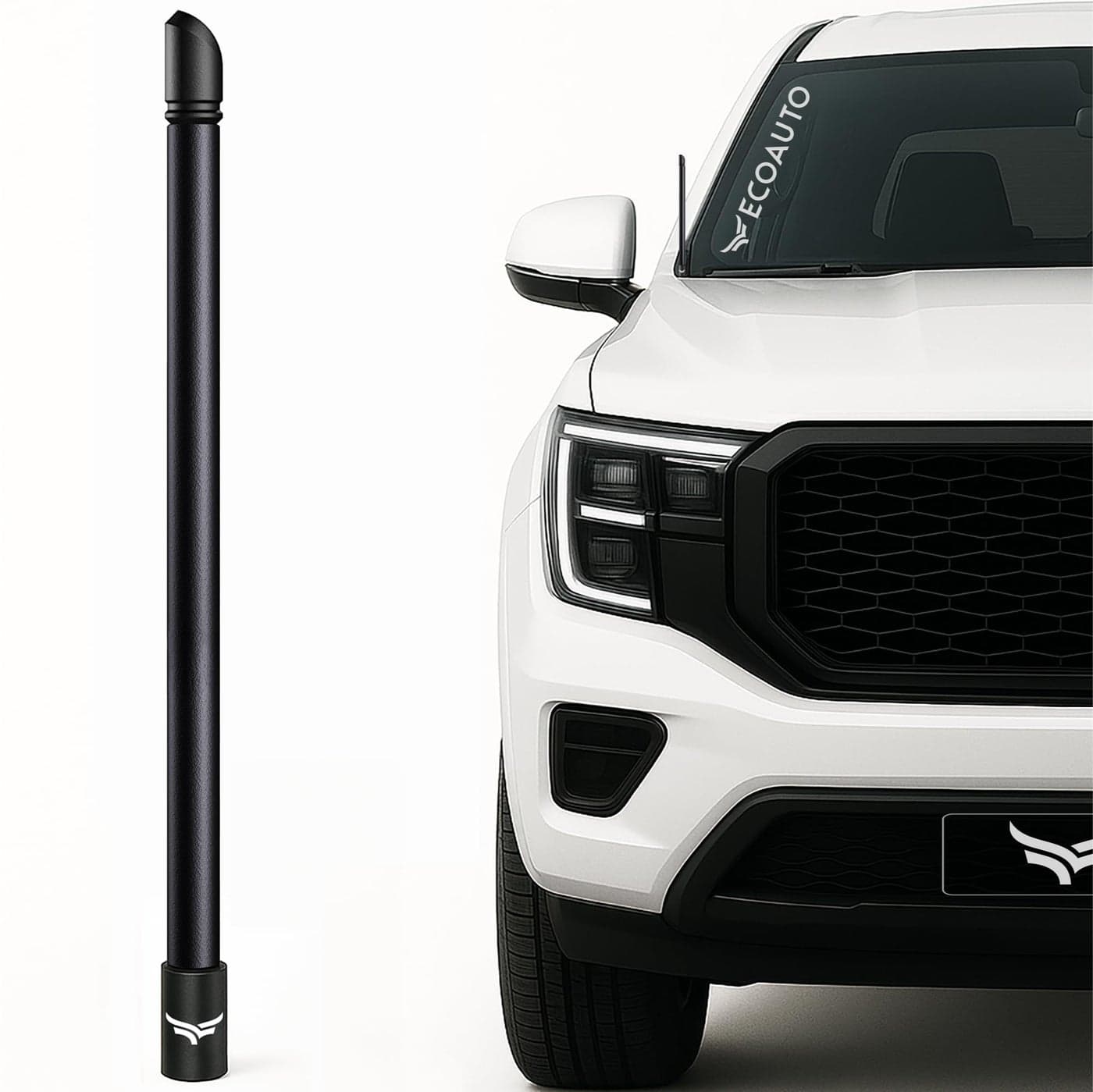 EcoAuto Universal Radio Truck Antennas 12 Flexible Fit for Ford Dodge GMC Chevy Jeep 2007 Perfect Truck Accessories for Men Anti Theft Carwash Safe Essential Ford f150 Accessories