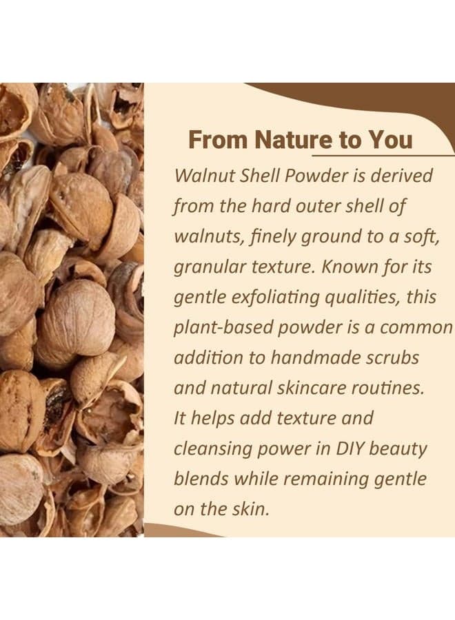 mi nature Walnut Shell Powder - No Silica or Any Artifical Additives - For Homemade Natural Scrub Formula| 100% Pure, Natural & Cruelty Free - 227g/1/2 lbs/8 oz